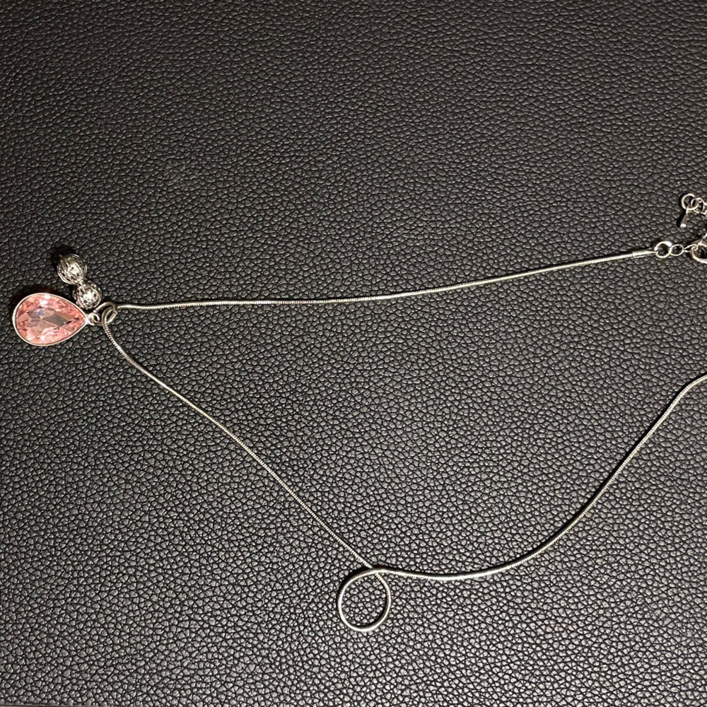 Elegant Pink Teardrop Pendant Necklace